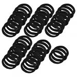48pcs black elastic rubber hair bands ponytail holders for ladies