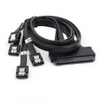 0.5M Black SAS 32Pin SFF-8484 to 4x SATA 7Pin HDD Adapter Cable 6Gbps