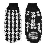 Warm Turtleneck White Black Rhombus Print Knit Chihuaha Dog Sweater Clothes XS