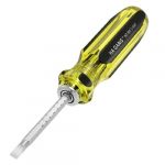 Yellow Black Plastic Handle 6mm Double Ended Phillips Slotted 2 in 1 Screwdriver