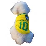 Yellow World Cup Vest Pet Dog Puppy Cat Kitty Fashion Coat Dress Shirt Pet Apparel SIZE L