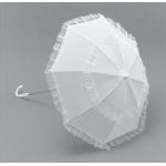 White Parasol With Lace. Long Handle For Fancy Dress Costumes Outfits Accessory