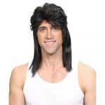 Wicked Costumes 1980's Mullet Redneck Hillbilly Southern Hairstyle Wig - Black