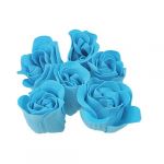 Turquoise Blue Rose Design Bathing Scented Soap Petal 6PCS