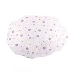 Woman Purple Dots Print Elastic Band Water Resistant Bath Shower Cap