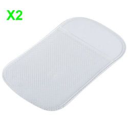 2x Non Slip In Car Holder Sticky Pad Gadget Mat For Mobile Phone iPhone Blackberry Samsung Keys Coins - Clear