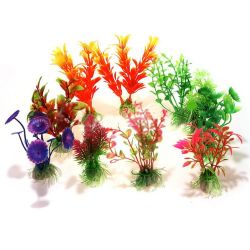  10 x Mixed Artificial Aquarium Fish Tank Water Plant Plastic Decoration Ornament