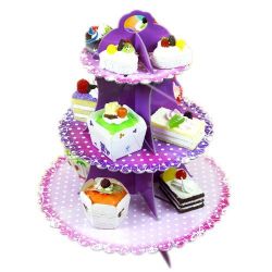   3 tier cake muffin cake stand holder Paper Birthday Party Wedding Decor Multi dot pattern