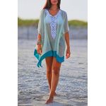 Womens Sexy Crochet Hollow Out Cover-ups Beachwear Beach Dress Blue