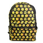 Unisex Canvas Emoji School Backpack Faces Shoulder Schoolbag