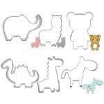 Zoo Animals Shaped Series Cookie Cutters Stainless Steel Baking Tools Set of 6