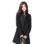 Womens slim double dreasted winter frock trench coat windproof jacket