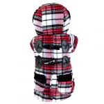 Warm Soft Thick Dog Cat Pet Clothes Apparel Hoodie Coat Plaid Winter Costumes Button Front With Pockets Horn Button (10# Chest14'' Body12''/L)