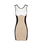 Womens sexy patchwork pencil empire party club cocktail dress,apricot,uk10/cn l
