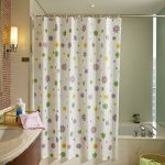 Thicken Shower Curtains Floral Pattern Printed Waterproof Bath Decor With 12 Hooks 180x180cm