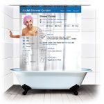Waterproof Shower Curtain For Bathroom Novelty FACEBOOK Interface Pattern Printed With 12 Hooks 71x71inch
