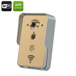 Smart Wi-Fi Camera Doorbell - Motion Detection, Night Vision, Android and iOS Apps, Remote Control (Gold)