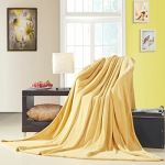 Super Soft Warm Rug Luxury plush Fleece Throw Blanket, Suitable for Chair or Bed, Machine Washable,Yellow, 200 x 230 cm (78 x 90)