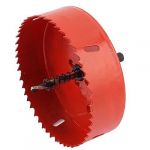 Wood Iron 120mm Dia Toothed BI Metal Hole Saw Cutter Drill Bit Red