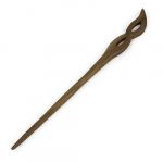 Wood twisted hole design woman hairstyle hair pin hairstick brown