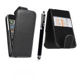 Apple Ipod Touch 5 5Th Gen Black Flip Superior PU Leather Magnetic Case Cover + Stylus