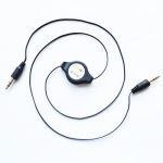 Wma 3.5mm car audio aux retractable cable lead for ipod shuffle mp3 iphone black