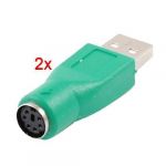 PS/2 PS2 Female to USB Male Computer Keyboard Mouse Adapter Connector x 2