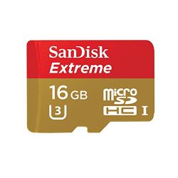 SanDisk Extreme 16 GB Micro SDHC UHS-I Class 10 U3 Memory Card up to 60 MB/s Read