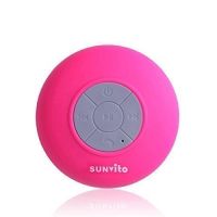 Sunvito Wireless Portable Bluetooth Waterproof Suction Cup Speaker for Showers,Boat,Car,Beach,Outdoor Use (Pink)
