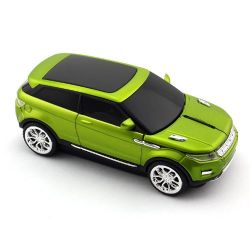 2.4Ghz Cordless Car Shaped Wireless Mouse Glitz Range Rover Model with Nano USB Receiver - Shining Green