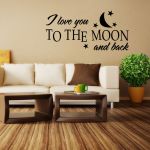 Wall Sticker I Love You to the Moon Proverb room 57cm x 27cm