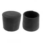 3.6cm Inner Dia Black Rubber Cone Shape Round Table Chair Foot Cover 2 Pcs