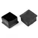 Furniture Chair Square Leg Protector Rubber Foot 50mmx50mm 2Pcs Black