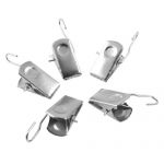 20 pcs metal silver tone sprung curtain drapery clips