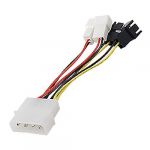 4 x 3 Pins to 4 Pins IDE Power Cable Connector for PC Cooler Fan
