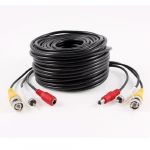 BNC Video Male DC Power Jack M/F RCA Audio CCTV Camera Extension Cable Black 20M