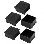 5Pcs Rubber 60mmx60mm Chair Table Foot Square Cover Furniture Leg Caps