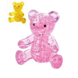 3D Crystal Puzzle Pink Teddy Bear Jigsaw Puzzle IQ Toy Model Decoration