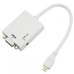 Micro HDMI Input to VGA And Audio Output Port Projector Adapter HDMI Conversion Cable - White