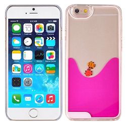 3D Fantastic Plastic Fish Couple Swimming Hard Case for Apple iPhone 5 5s Hot Pink