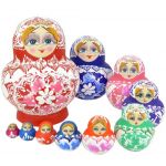 Beautiful Wooden Russian Nesting Doll Toy Russian Doll Wishing Dolls Handmade Hot Sale 10pcs (Include a Cycling Reflective Band as gift)