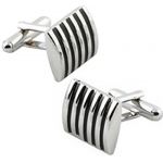 Black Vertical Stripe Cuff Links Business Mens Shirt French buttons Cufflinks Attire