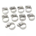 10 Pcs 9mm-16mm Adjustable Stainless Steel Worm Drive Hose Clamp