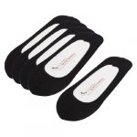 Woman 5 Pairs Stretchy Footsie Invisible Boat Socks Black