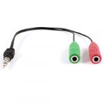 20cm 3.5mm Male to Dual Female Microphone Audio Extension Cable