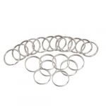 20 Pcs Silver Tone Metal 30mm Loop Split Key Rings