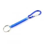 Carabiner Hook Blue Spring Coil Keychain Key Chain Strap Rope 5.1