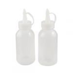 Kitchen Plastic Sauce Oil Liquid Dispensing Squeeze Bottle 100cc 2 Pcs