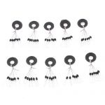 10 Pcs 6 in 1 Black Rubber Oval Stop Bead Ring Fishing Bobber Stopper