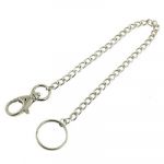 2 Pcs 25cm Chain Length Silver Tone Metal Key Ring Keychain w Clip Hook